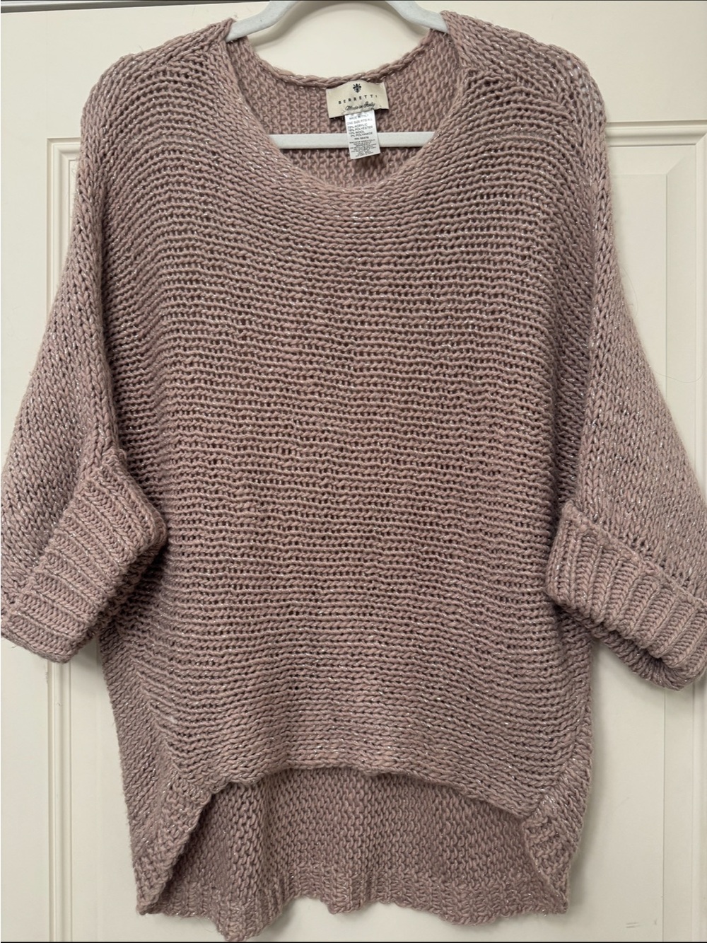 Berretti Coastal Grandma Pink Slouch Sweater OSFA